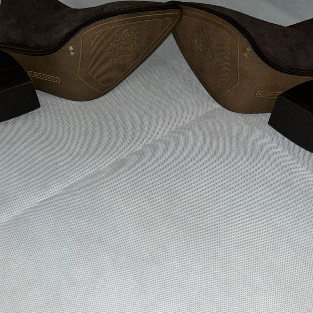 Vince Camuto brown heeled pointed boot Gigietta leather/suede - Picture 6 of 9